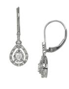 Lord & Taylor 14kt White Gold And Diamond Drop Earrings