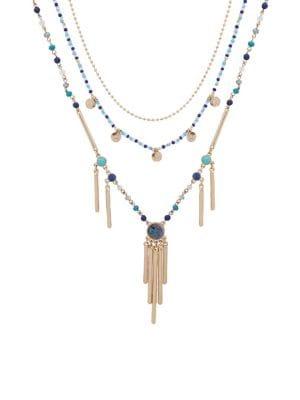 Lonna & Lilly Goldtone, Mother-of-pearl & Crystal Multi-strand Necklace