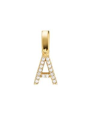 Michael Kors Sterling Silver & Pave Crystal Letter A Charm