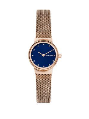Skagen Freja Stainless Steel & Crystal Mesh-strap Watch