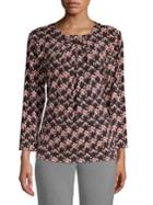 Karl Lagerfeld Paris Printed Three-quarter Sleeve Blouse