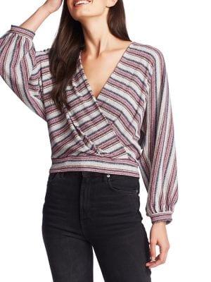1.state Stripped V-neck Top