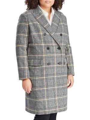 Lauren Ralph Lauren Plus Classic Plaid Trench Coat