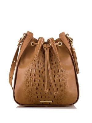 Brahmin Blair Drawstring Leather Crossbody Bag