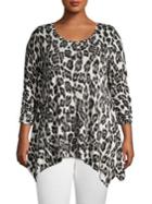 Context Plus Leopard Printed Pullover Top