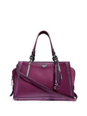 Coach Dreamer Metallic Leather And Suede Crossbody Satchel