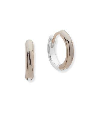 Lauren Ralph Lauren Crystal Two-tone Hoop Earrings