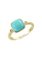 Effy 14k Yellow Gold, Diamond & Turquoise Ring