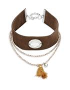 Design Lab Lord & Taylor Layered Faux Suede Choker Necklace