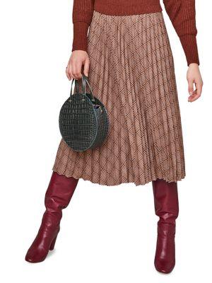 Astr The Label Nadiya Printed Pleated Midi Skirt
