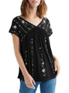 Lucky Brand Embroidered Floral Top