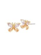 Betsey Johnson Crystal Butterfly Stud Earrings