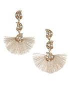 Badgley Mischka 10k Gold, Crystal & Faux Pearl Drop Earrings