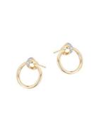Adina Reyter 14k Yellow Gold And Diamond Pave Knot Loop Earrings