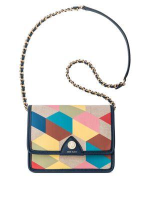 Anne Klein Multicolored Chain Flap Crossbody Bag