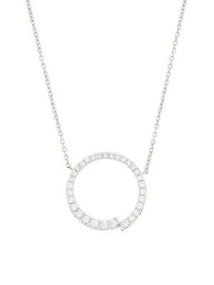 Nadri Rhodium-plated And Cubic Zirconia Ripple Circle Pendant Necklace