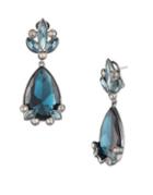 Givenchy Blue Crystal And Crystal Drop Earrings