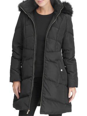 Karl Lagerfeld Faux Fur Down Coat