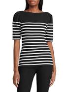 Lauren Ralph Lauren Puffed Elbow-sleeve Stretch Cotton Top