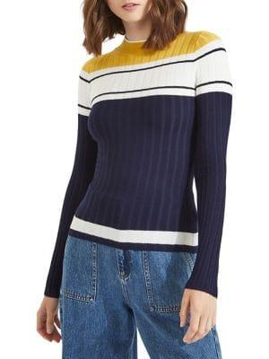Miss Selfridge Colorblock Ribbed Sweater