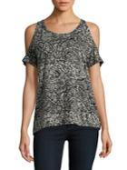 Lucky Brand Printed Cold-shoulder Top