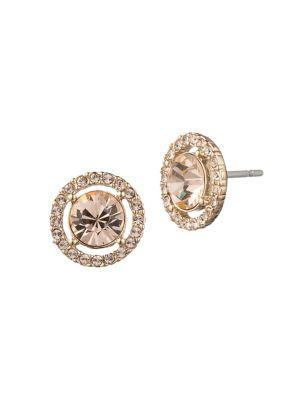 Givenchy Goldplated And Crystal Pave Button Earrings