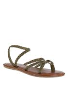 Mia Braided Leather Strappy Flat Sandals