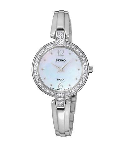 Seiko Jewelry Solar Stainless Steel Bracelet Watch