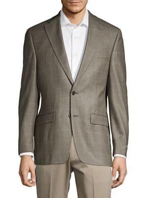 Lauren Ralph Lauren Classic Fit Plaid Silk-wool Blazer