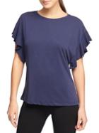 Donna Karan Active Ruffled Short-sleeve Top