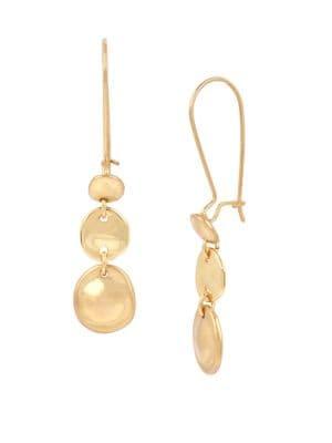 Robert Lee Morris Collection Golden Target Triple Disc Drop Earrings