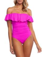 La Blanca Island Goddess Off-the-shoulder One-piece Swimsuit