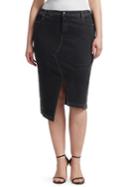 Ashley Graham X Marina Rinaldi Asymmetric Denim Skirt