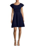 Eliza J Pintuck Off-the-shoulder Fit-and-flare Dress