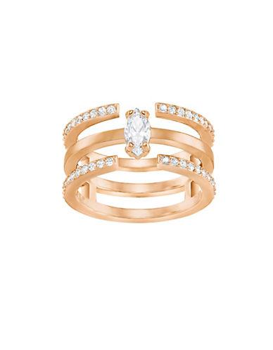 Gray Rose Goldplated And Swarovski Crystal Ring