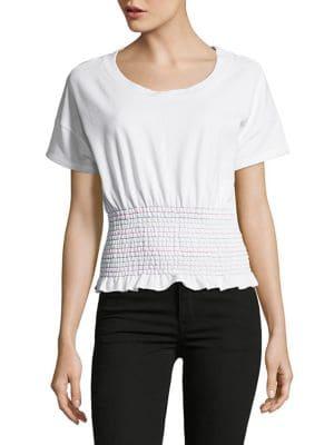 Design Lab Short Sleeve Smocked Tee