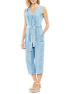 Vince Camuto Vintage Wrap-front Sleeveless Jumpsuit