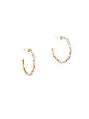 Adina Reyter 14k Yellow Gold & Diamond Striped Hoop Earrings
