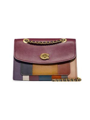 Coach Parker Patchwork Stripes Leather & Suede Shoulder Bag