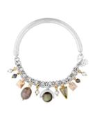 Lucky Brand Boxed Exclusive Mother-of-pearl And Crystal Charm Bracelet