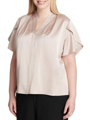 Calvin Klein Plus Flutter-sleeve Top