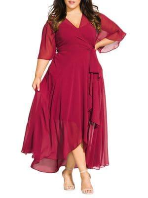 City Chic Plus Enthral Me Wrap Dress