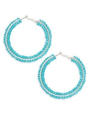 Design Lab Beaded Hoop Earrings
