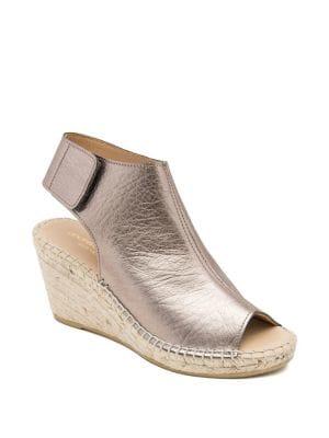 Andre Assous Flora Leather And Jute Wedge Espadrilles