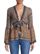 Bailey 44 Floral Bell-sleeve Top