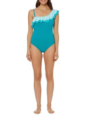 Bleu By Rod Beattie Ruffle One-shoulder Swimsuit