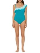 Bleu By Rod Beattie Ruffle One-shoulder Swimsuit