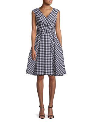 Calvin Klein Sleeveless Gingham Wrap Dress