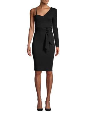 Quiz Asymmetrical Tie-waist Sheath Dress