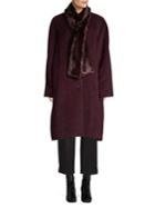 Jones New York Wool-blend Coat With Faux-fur Scarf